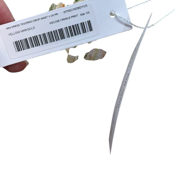 Poupette St‎ Barth Tesorino Mini Dress Floral Print Yellow Marigold One Size - Picture 12 of 15